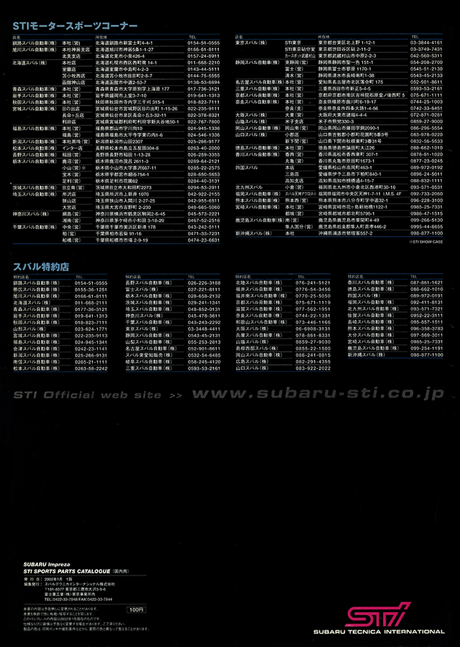 2000N8s 2002N1s CvbT STI X|[cp[c J^O(2)